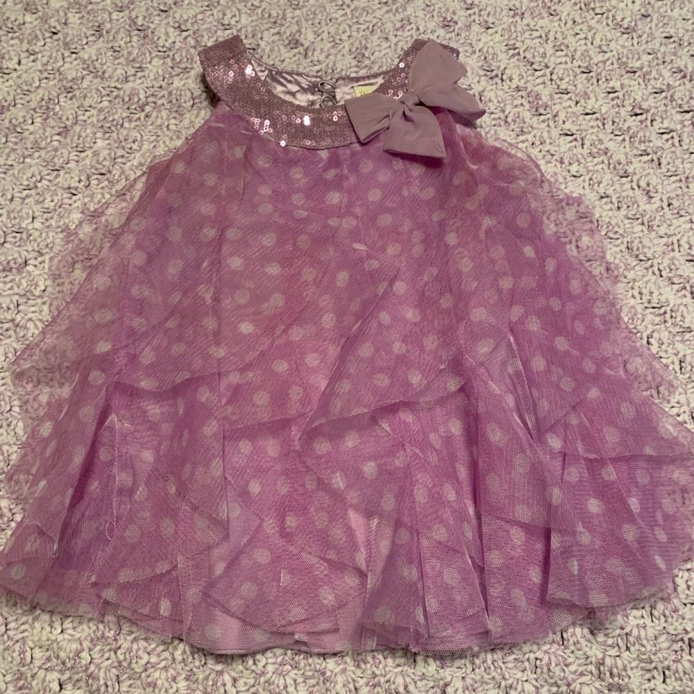 Purple Polka Dot Little Girl Dress